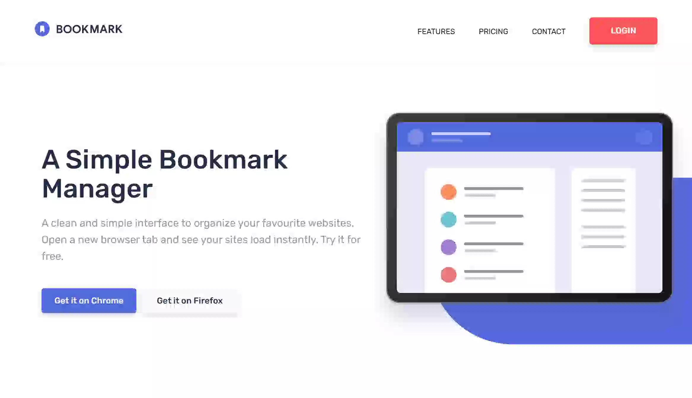 Bookmark Landing Page